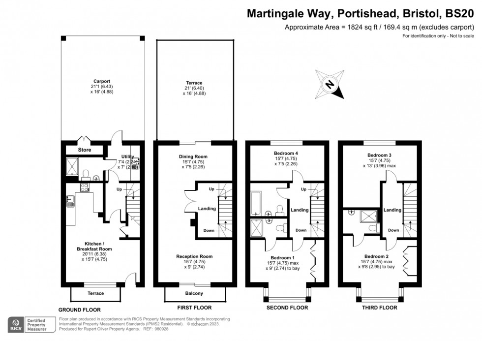 Floorplan for Martingale Way, Portishead, Bristol, Somerset, BS20