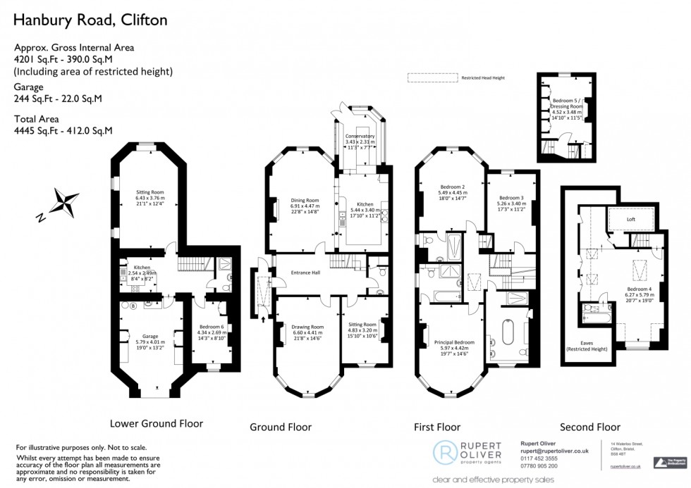 Floorplan for Hanbury Road, Clifton, Bristol, BS8