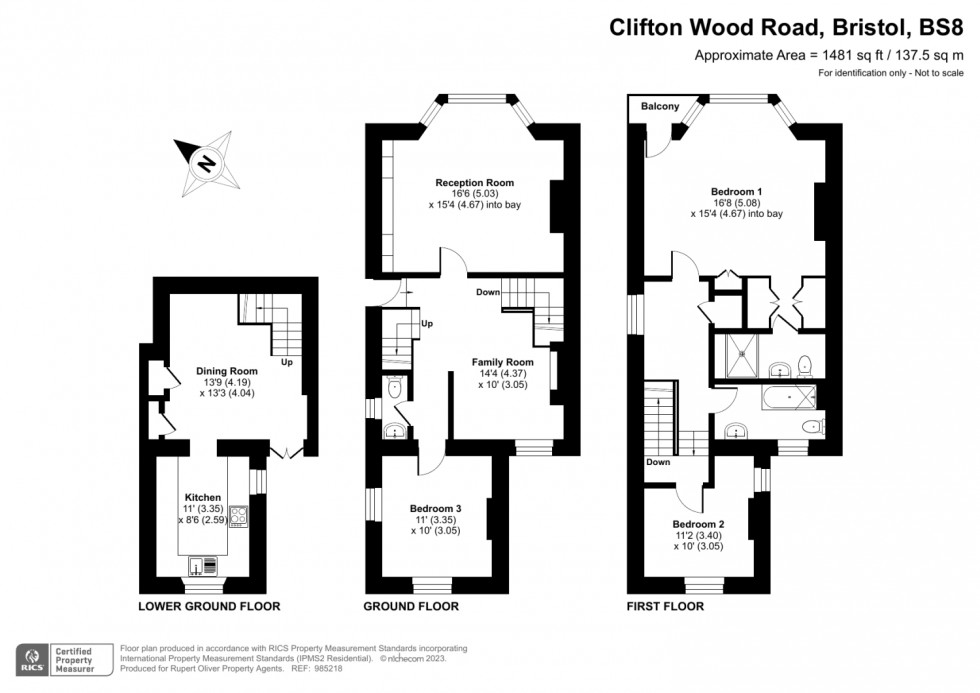 Floorplan for Clifton Wood Road, Bristol, BS8