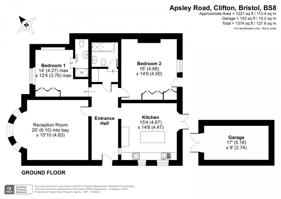 Floorplan for Apsley Road, Clifton, Bristol, BS8