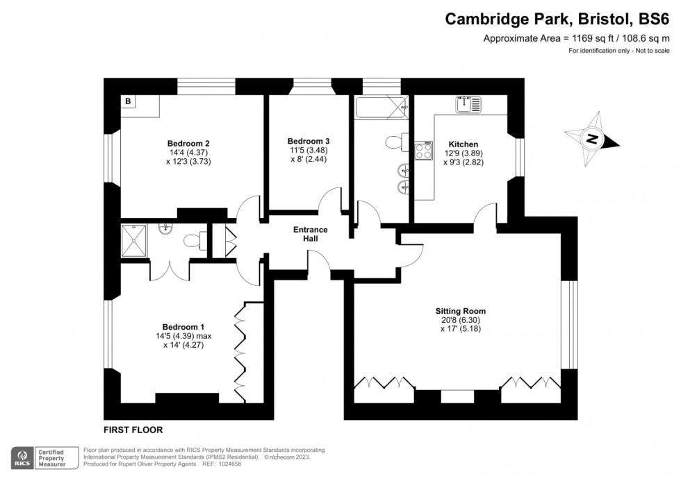 Floorplan for Cambridge Park, Redland, Bristol, BS6