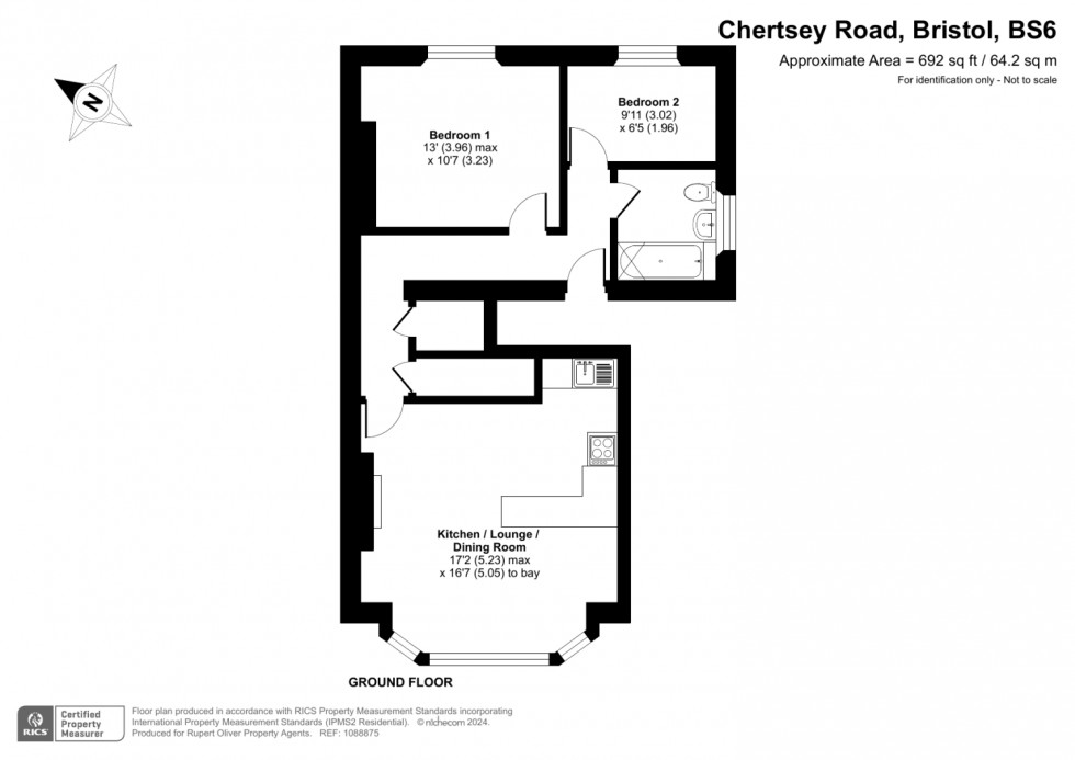 Floorplan for Chertsey Road, Bristol, BS6