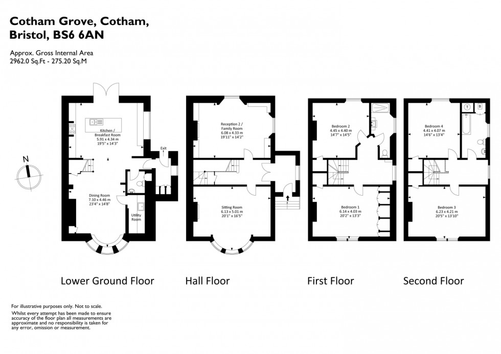 Floorplan for Cotham Grove, Bristol, BS6