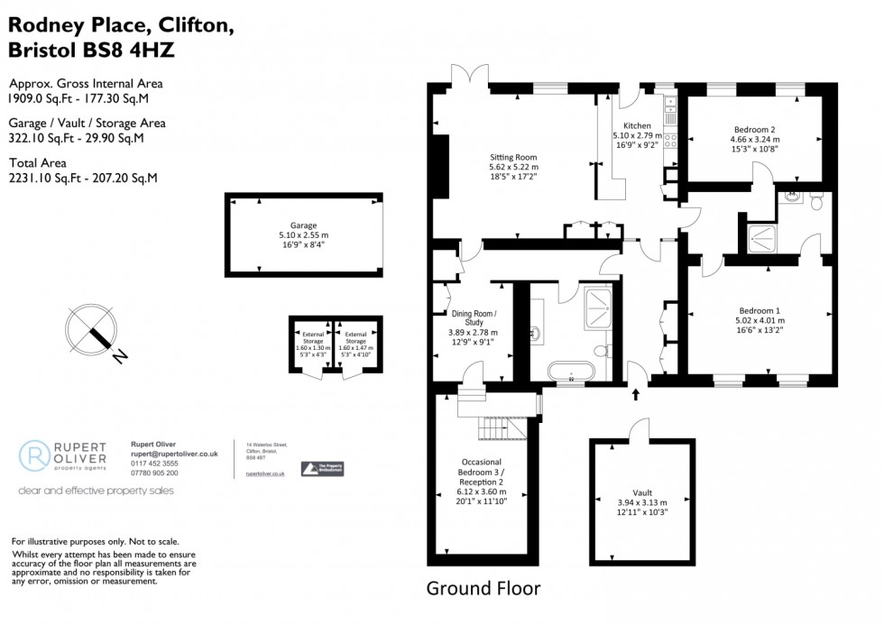 Floorplan for Elton House, 1 Rodney Place, Bristol, BS8