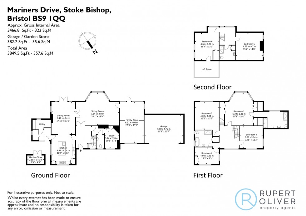 Floorplan for Mariners Drive, Sneyd Park, Bristol, BS9